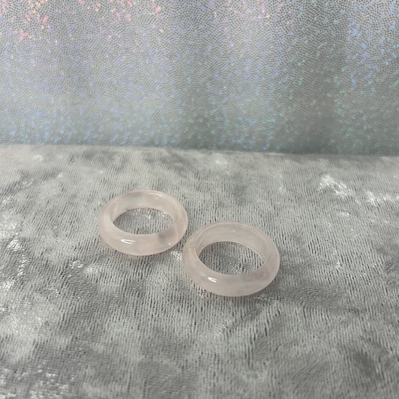 Rose quartz rings bands crystal healing geodes rocks natural ring band π - Picture 16 of 16